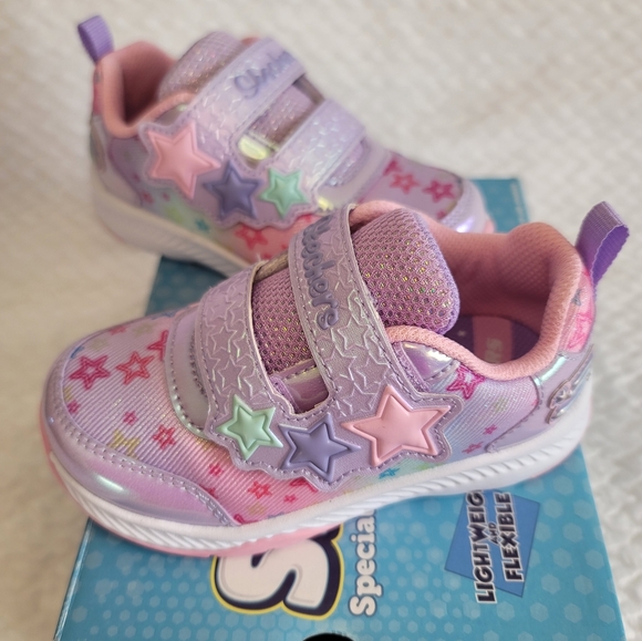 SKECHERS GIRLS TOODLER COMFY GRIP LITTLE STARZ - Picture 3 of 9